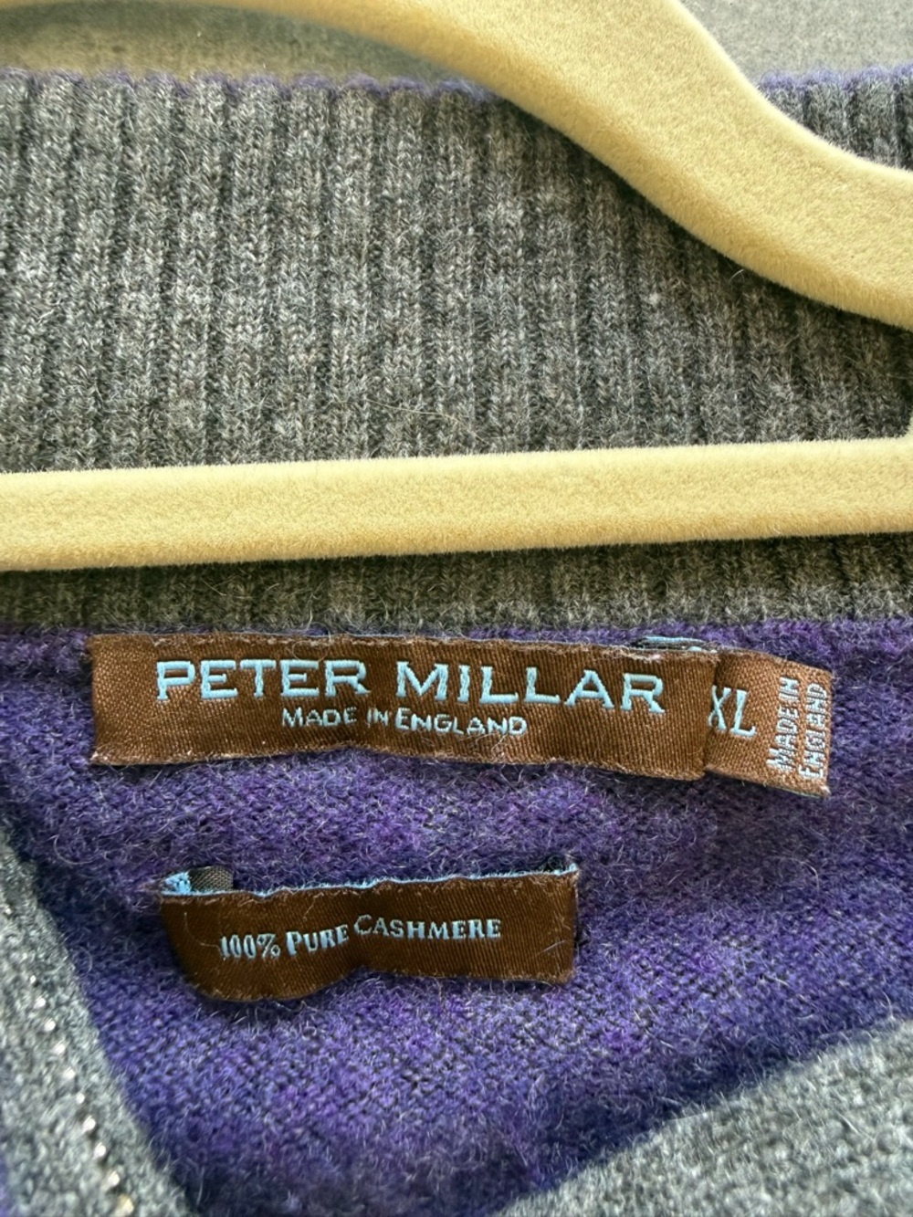 Peter Millar Men's 100 percent cashmere quarter zip - Picture 2 of 2